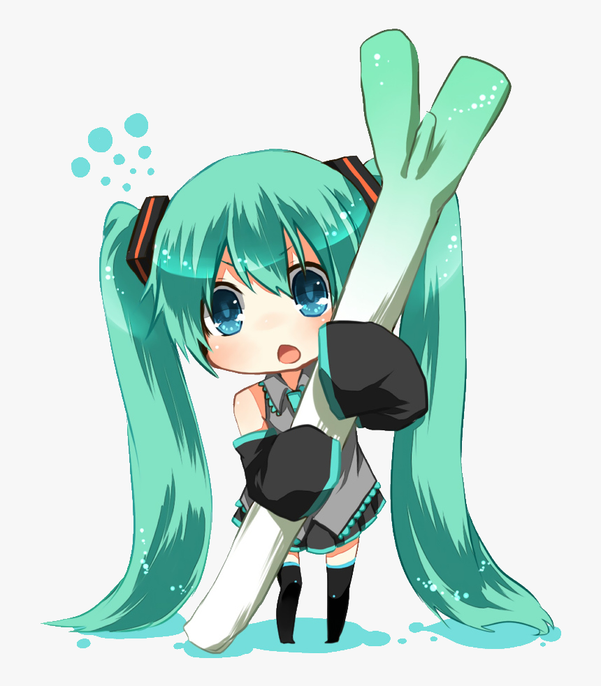 Hatsune Miku With Leek, HD Png Download, Free Download