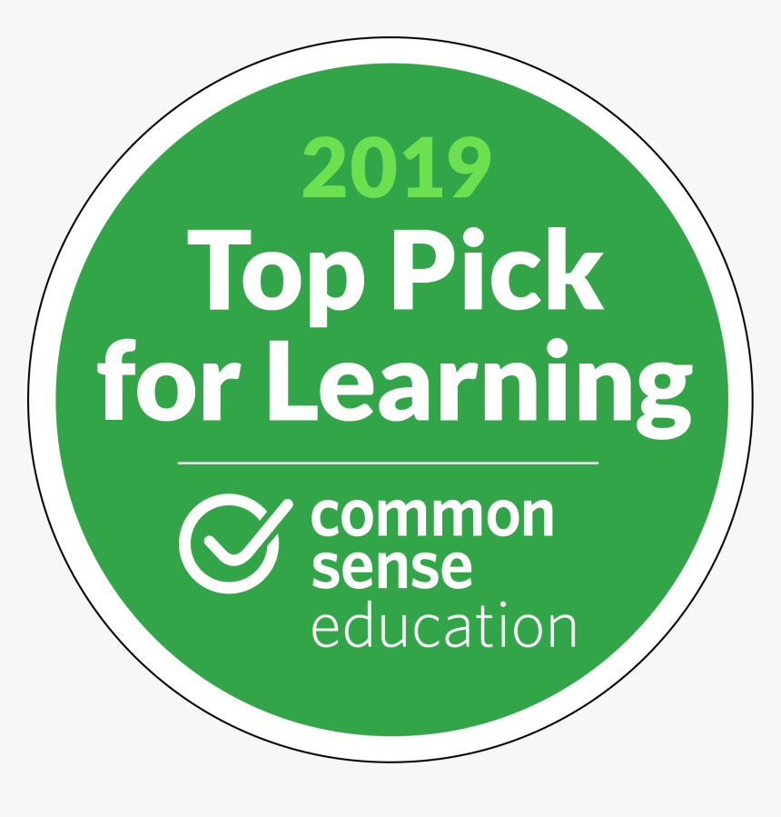 2019 Top Pick For Learning By Common Sense Education - Common Sense Top Pick For Learning, HD Png Download, Free Download