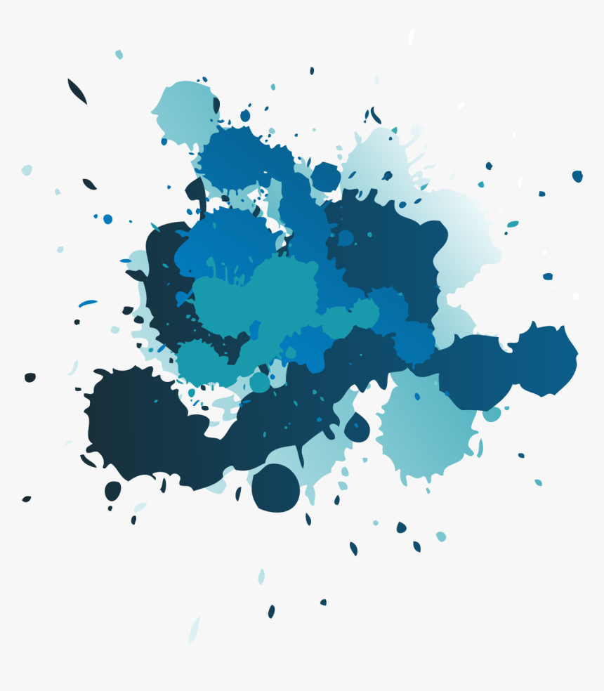 Transparent Splatter Clipart - Colour Splash Blue Png, Png Download, Free Download