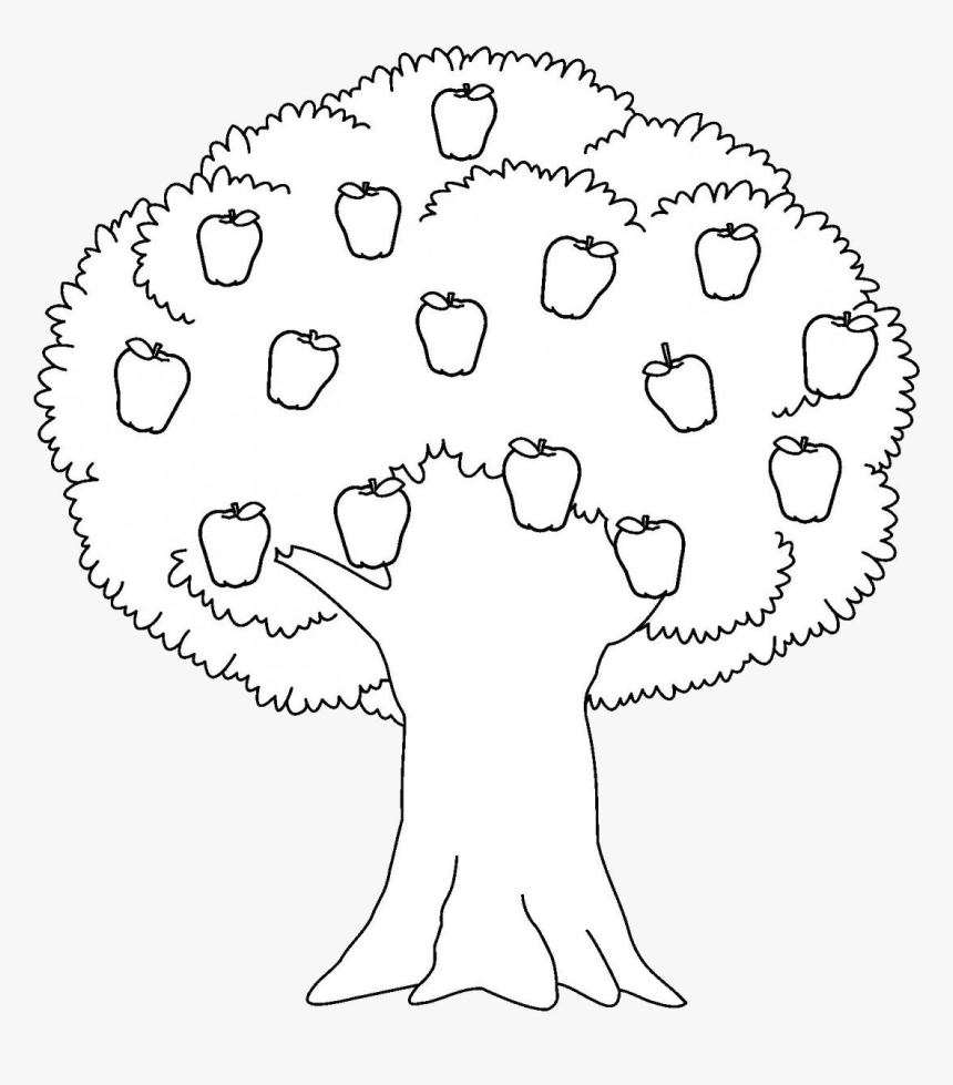 Clipart Apple Tree Black And White