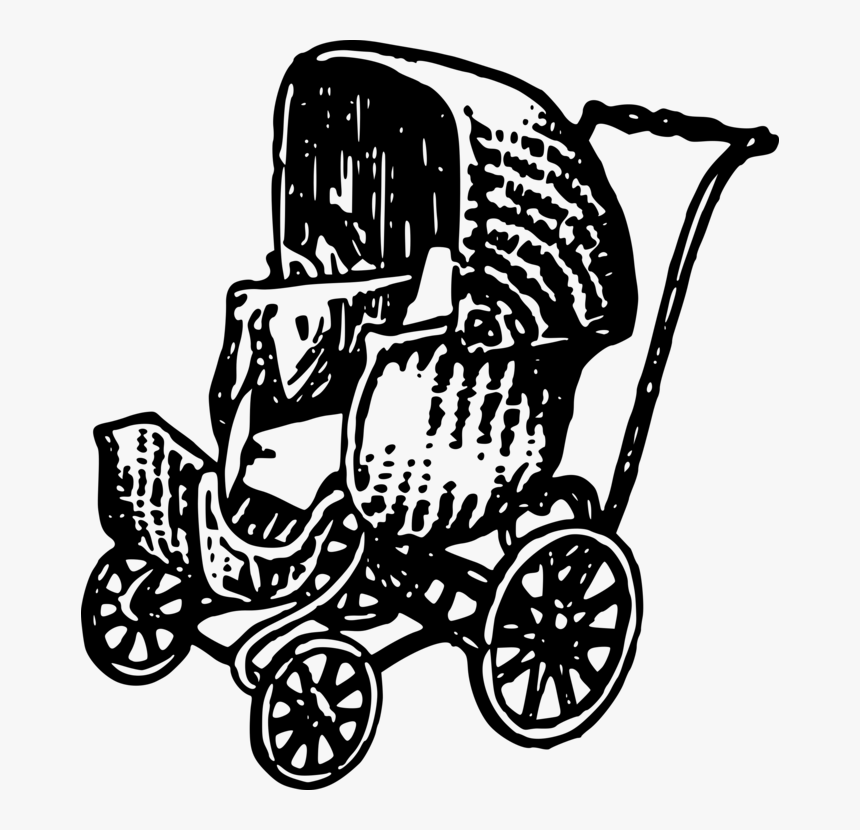 Chariot,horse And Buggy,monochrome Photography - Baby Carriage, HD Png Download, Free Download