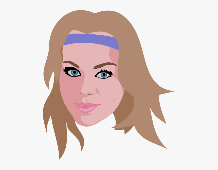 Girl Wearing Headband Svg Clip Arts - Cartoon Hair With A Headband, HD Png Download, Free Download