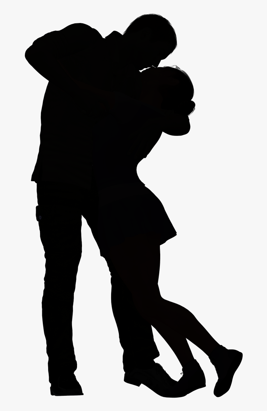 Silhouette Couple Clip Art - Black Shadow Couple Png, Transparent Png, Free Download