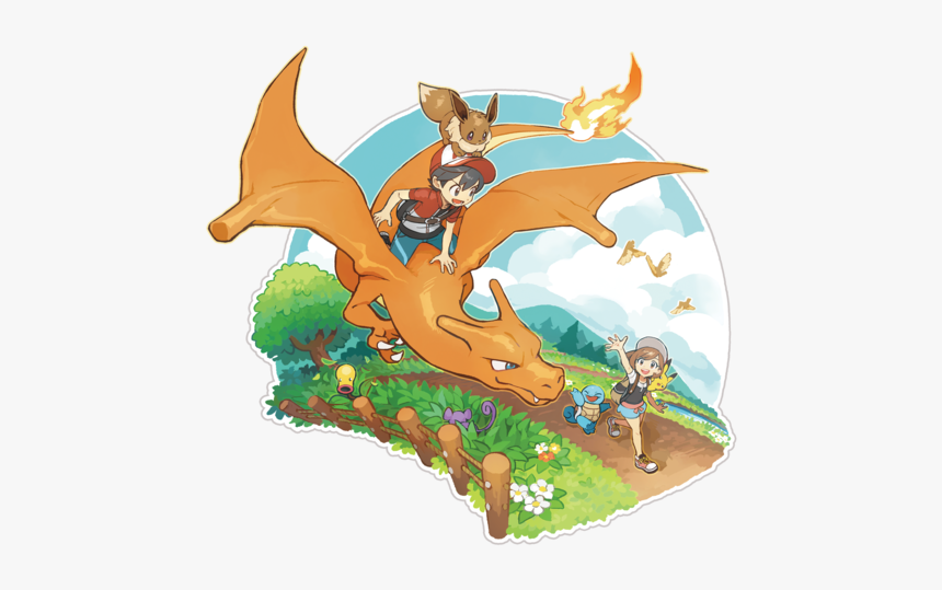 Trainer And Partner Pokemon Let S Go Pikachu Art Hd Png Download Kindpng