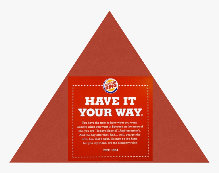 Keller"s Pyramid For Burger King - Burger King Have It Your, HD Png Download, Free Download