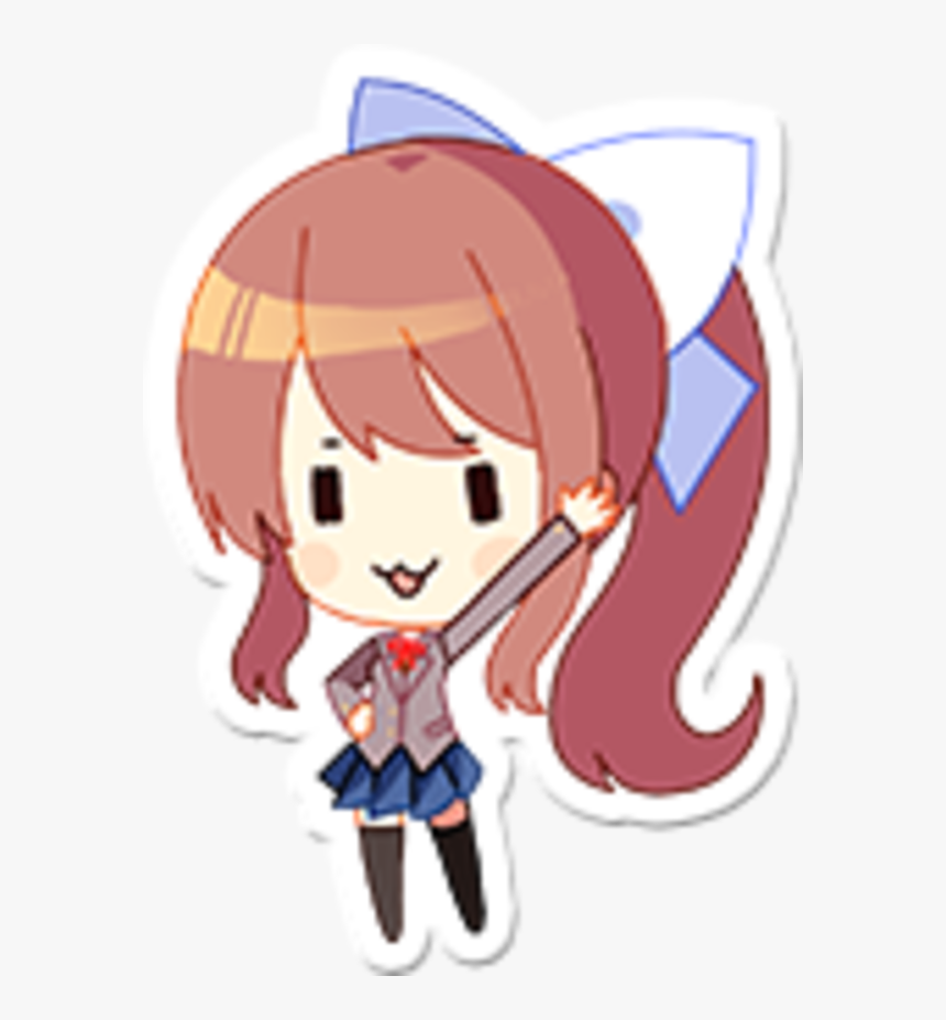 Doki Doki Literature Club T-shirt Red Facial Expression - Doki Doki Literature Club Monika Chibi, HD Png Download, Free Download