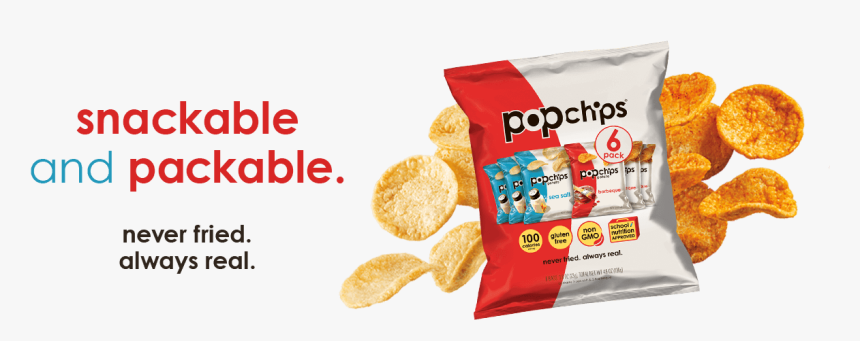 Snackable And Packable Category Image - Popchips, HD Png Download, Free Download