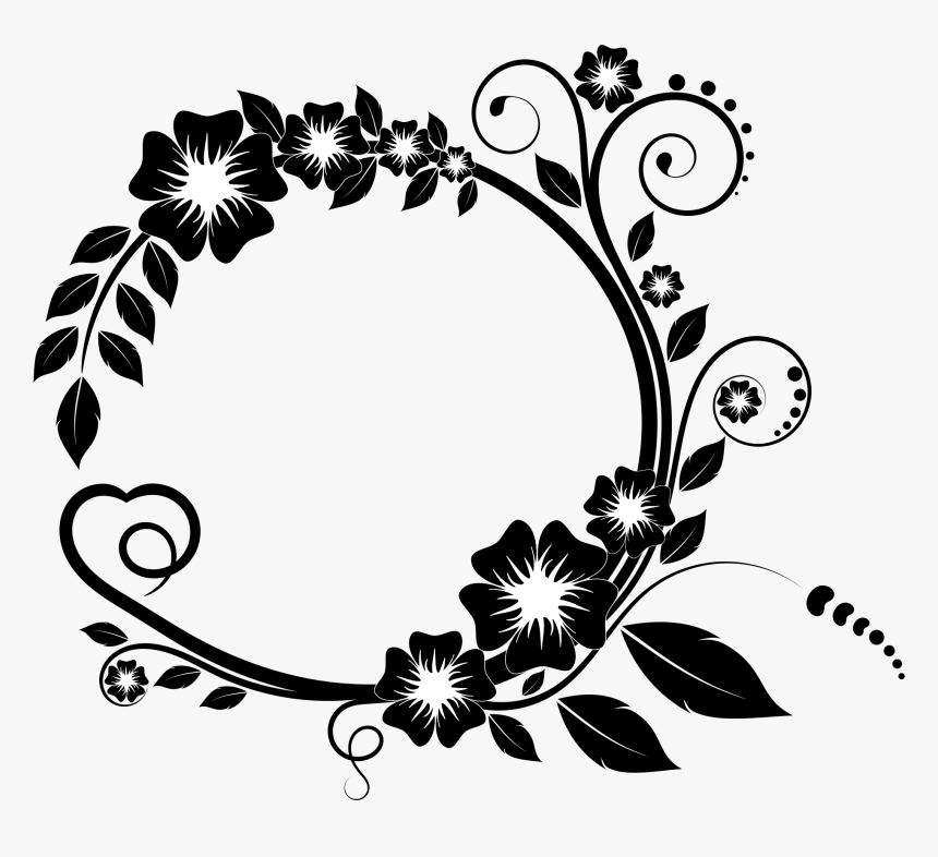Download Frames Svg Flower - Flower Black And White Border Design ...