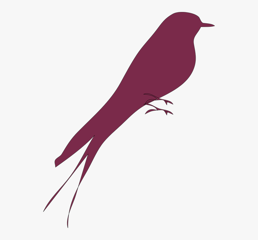 Love Bird, Bird, Purple, Red, Lone, Alone, Silhouette - Love Birds Silhouette Art, HD Png Download, Free Download