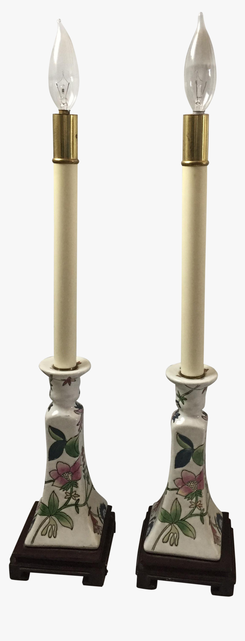 Asian Floral Candlestick Lamps - Baluster, HD Png Download, Free Download