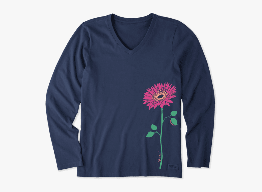 Women"s Namaste Daisy Long Sleeve Crusher Vee - Halloween Shirts, HD Png Download, Free Download