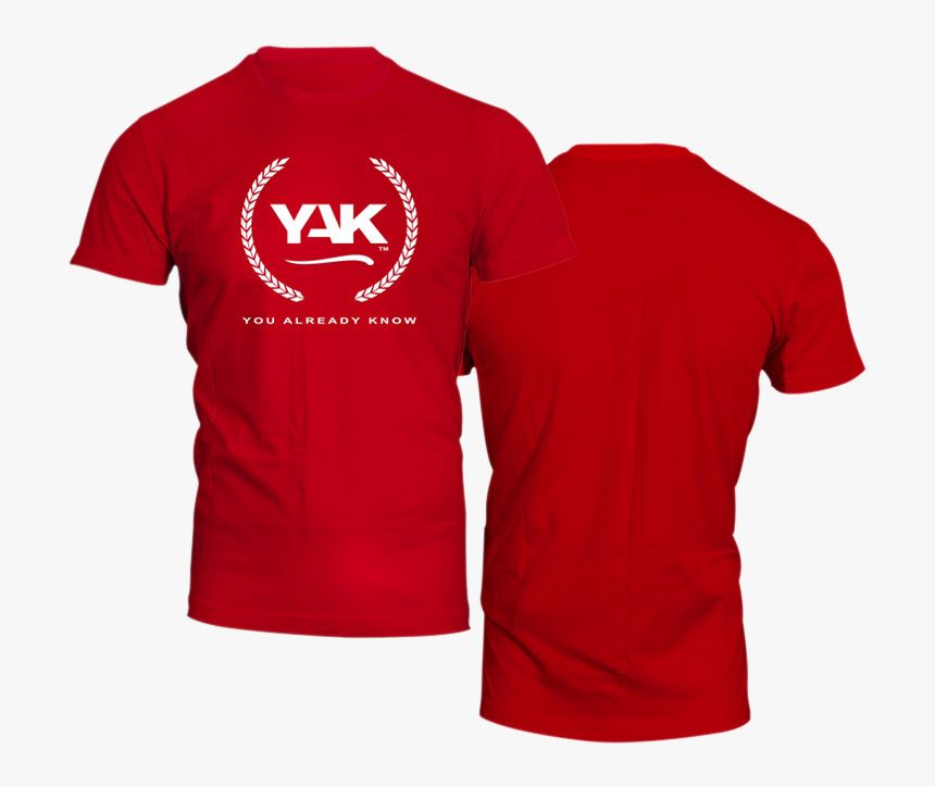 Yak Stylish Short Sleeve T Shirt 4 Red Front Back, HD Png Download, Free Download