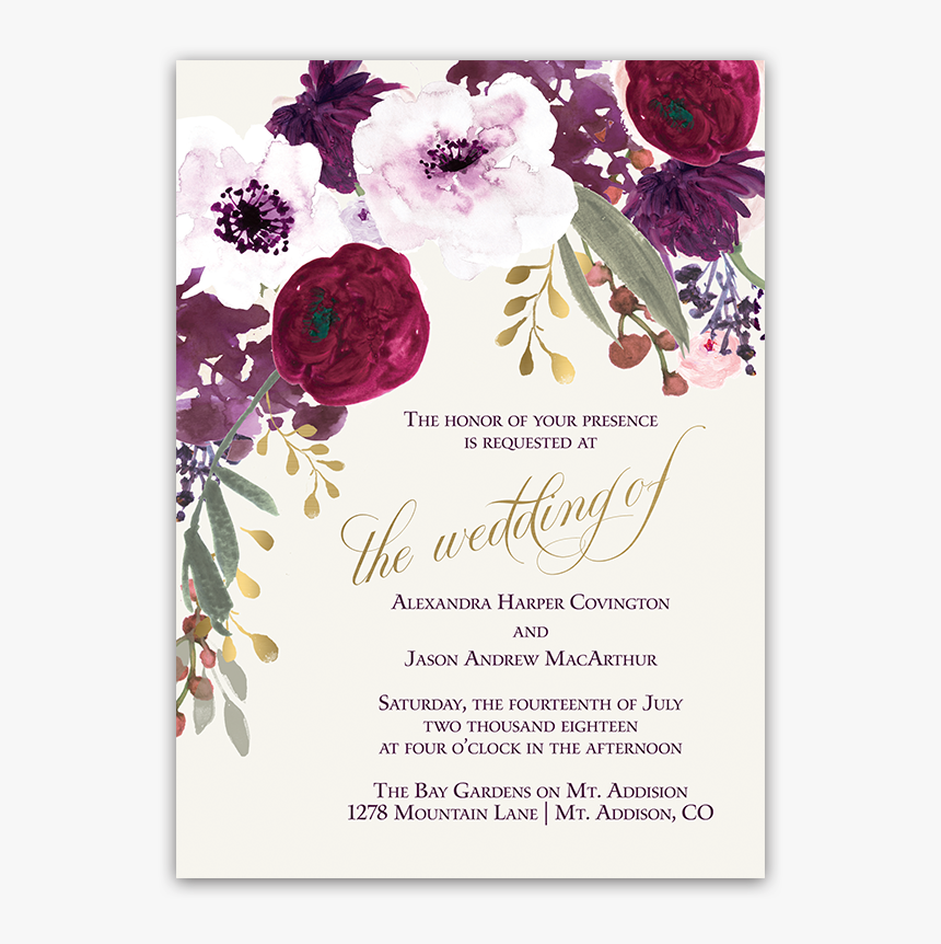 Flower Clipart Wedding Invitation - Flowers For Wedding Invitations Png, Transparent Png, Free Download