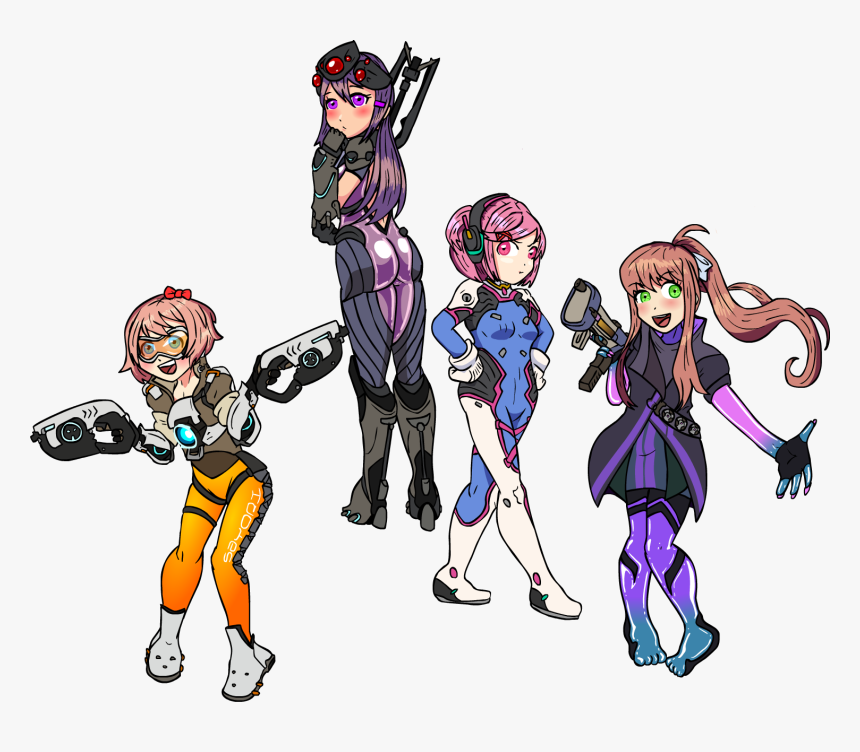 Doki Doki Literature Club Overwatch, HD Png Download, Free Download