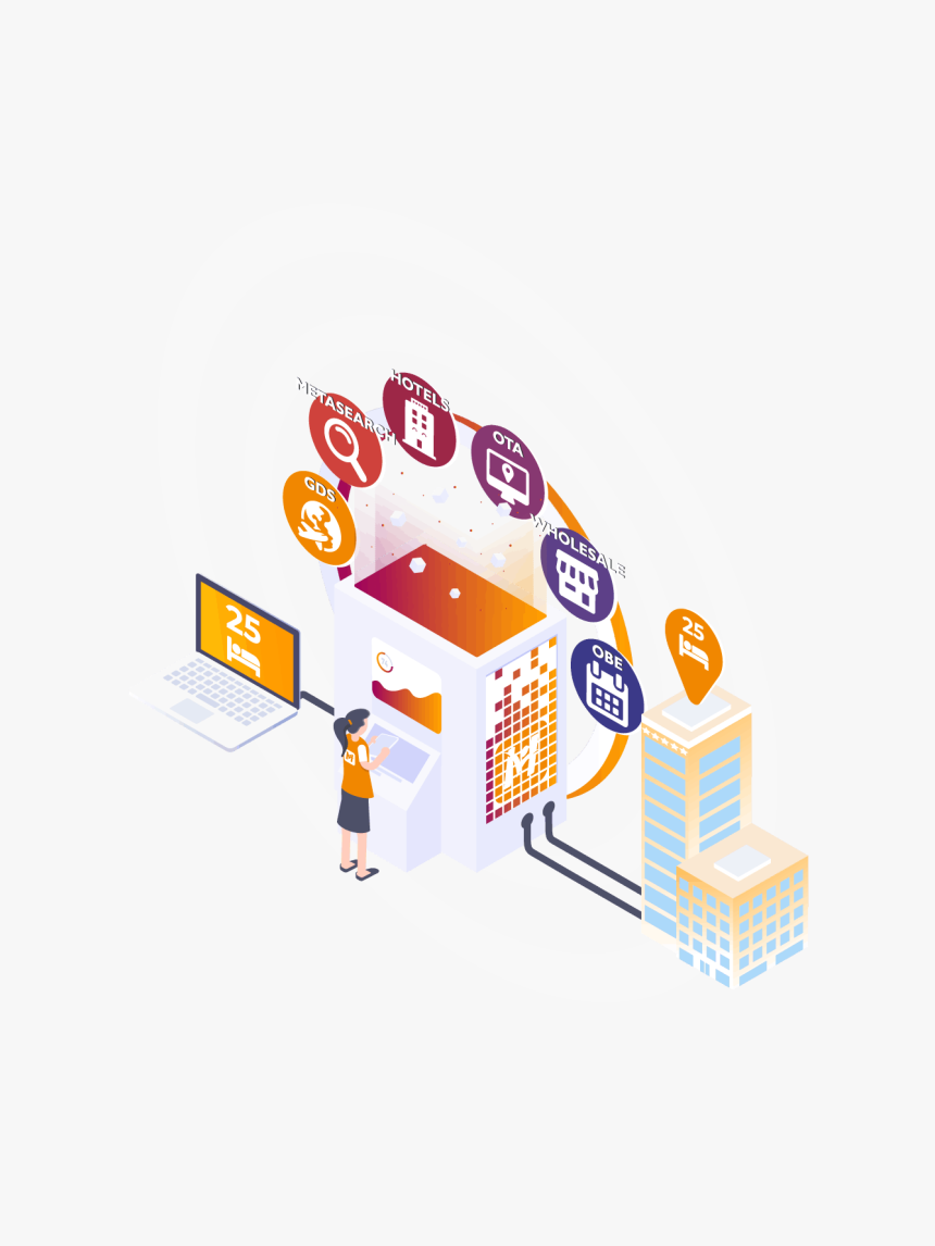 Smarthotel Channel Manager Full Distribution Flow - Illustration, HD Png Download, Free Download