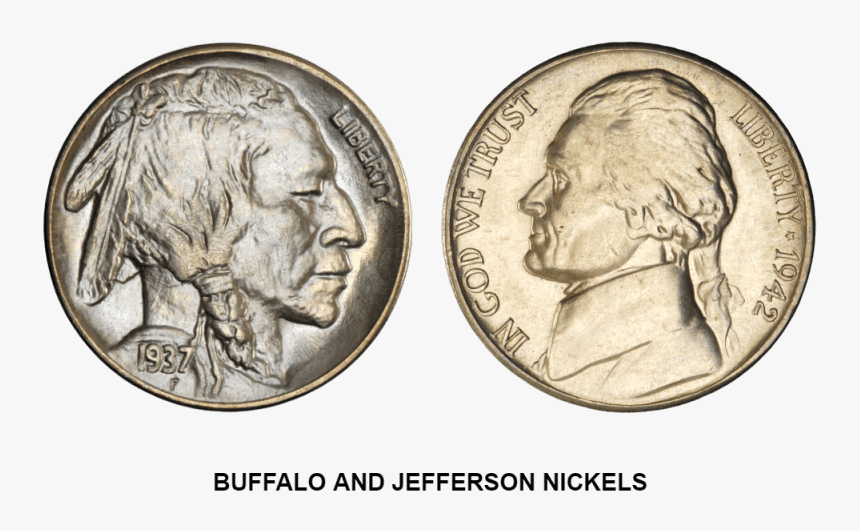 Buffalo And Jeferson Nickels - Quarter, HD Png Download, Free Download