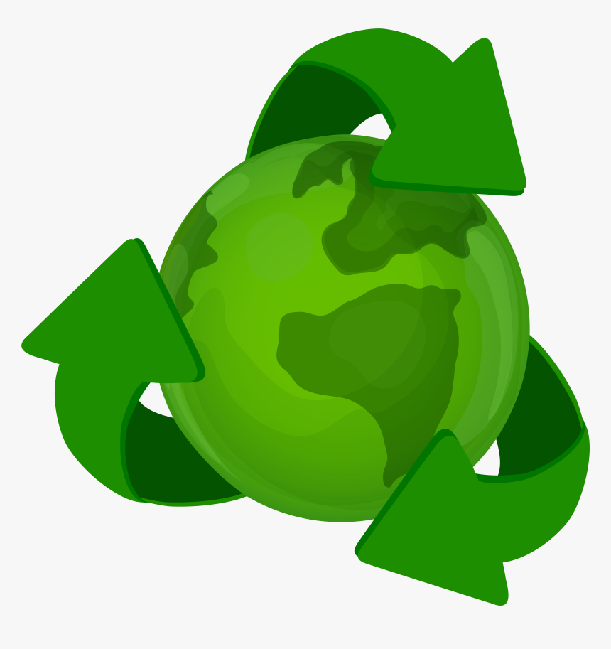 Green Earth Planet With Recycle Symbol Png Clip Art, Transparent Png, Free Download