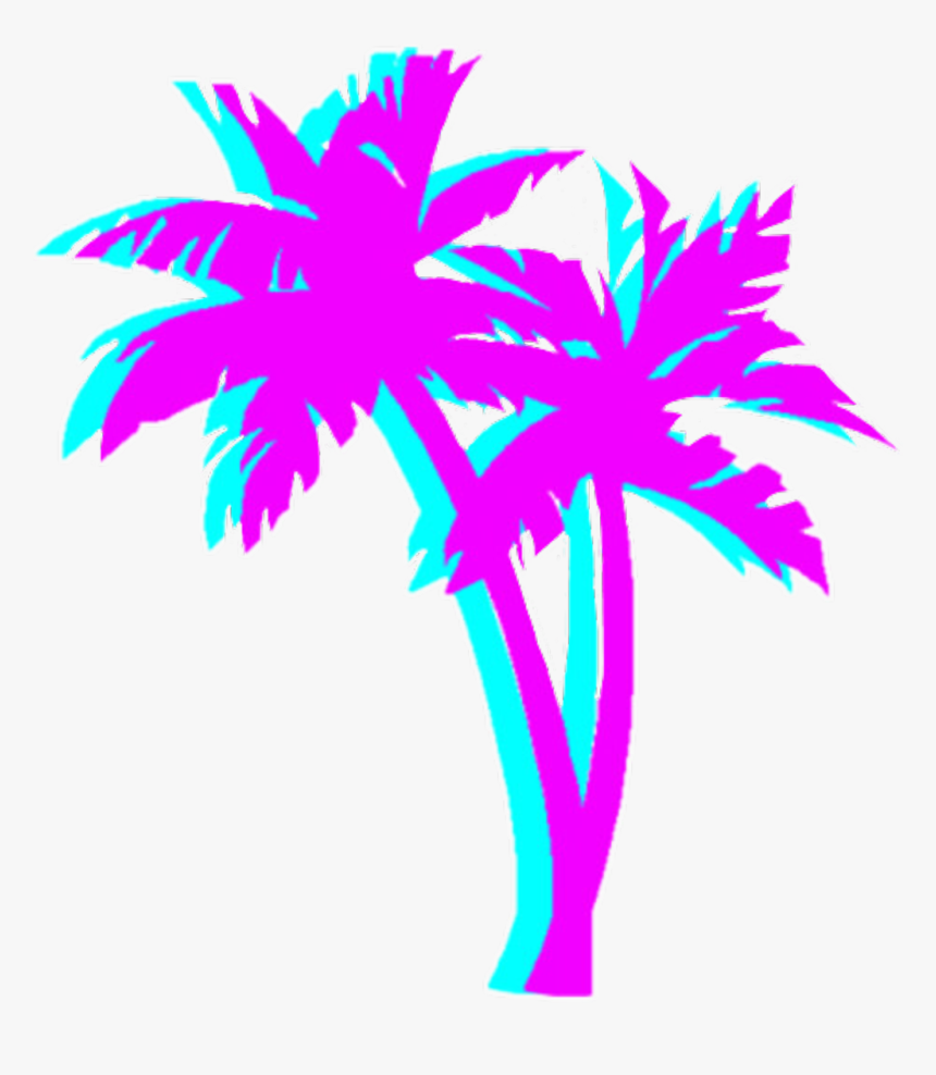 #palmeras #palms #tumblr #vaporwave #aesthetic #colors - Neon Palm Tree Png, Transparent Png, Free Download