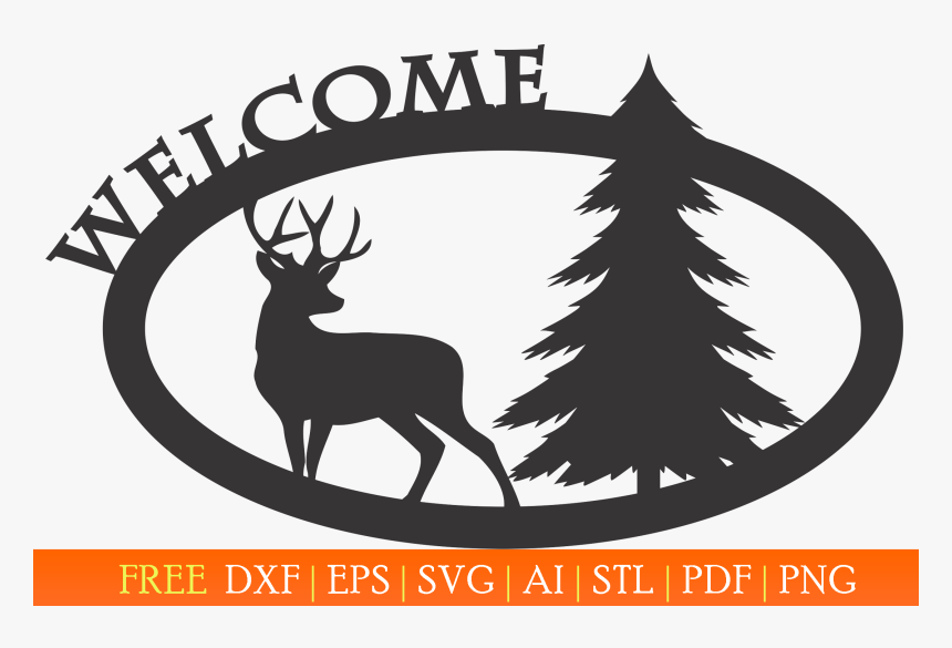 Deer Dxf Welcome, HD Png Download, Free Download