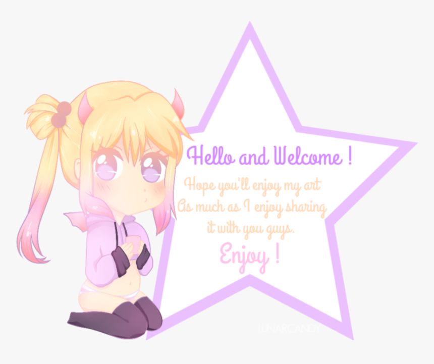 Kawaii Pastel Profile Welcome Sign By Lunarcandy On - Cartoon, HD Png Download, Free Download