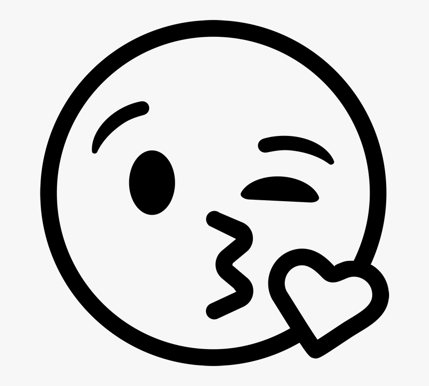 Sleep Drawing Kissy Face Emoji For Free Download - Kiss Clipart Black And White, HD Png Download, Free Download