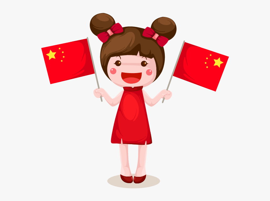 Collection Of Kids - Chinese With Flag Cartoon, HD Png Download, Free Download