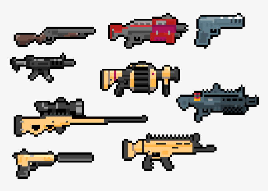 Pixilart Fortnite Guns By Anonymous - Megaman 8 Bit, HD Png Download, Free Download