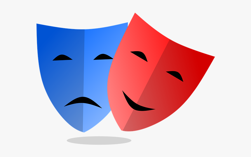 Masks, Emotion, Mardi Gras, Tragedy, Theatre, Comedy - Cartoon, HD Png Download, Free Download