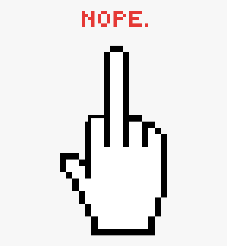 Transparent Nope Png - Middle Finger Pixel Art, Png Download, Free Download