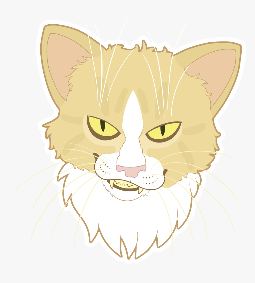 Evil Cat Face Clipart, HD Png Download - kindpng