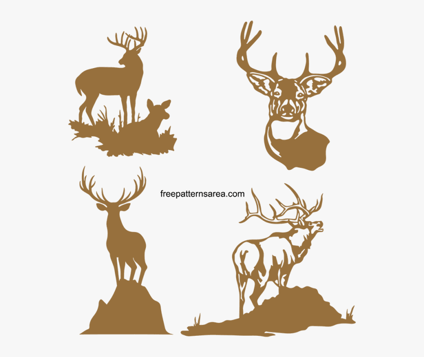 Transparent Deer Clipart Silhouette - Buck And Doe Silhouette Svg, HD Png D...