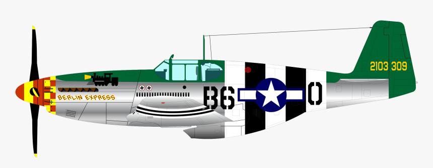 P-51b Fighter Clip Arts - P51 Mustang Clipart, HD Png Download, Free Download