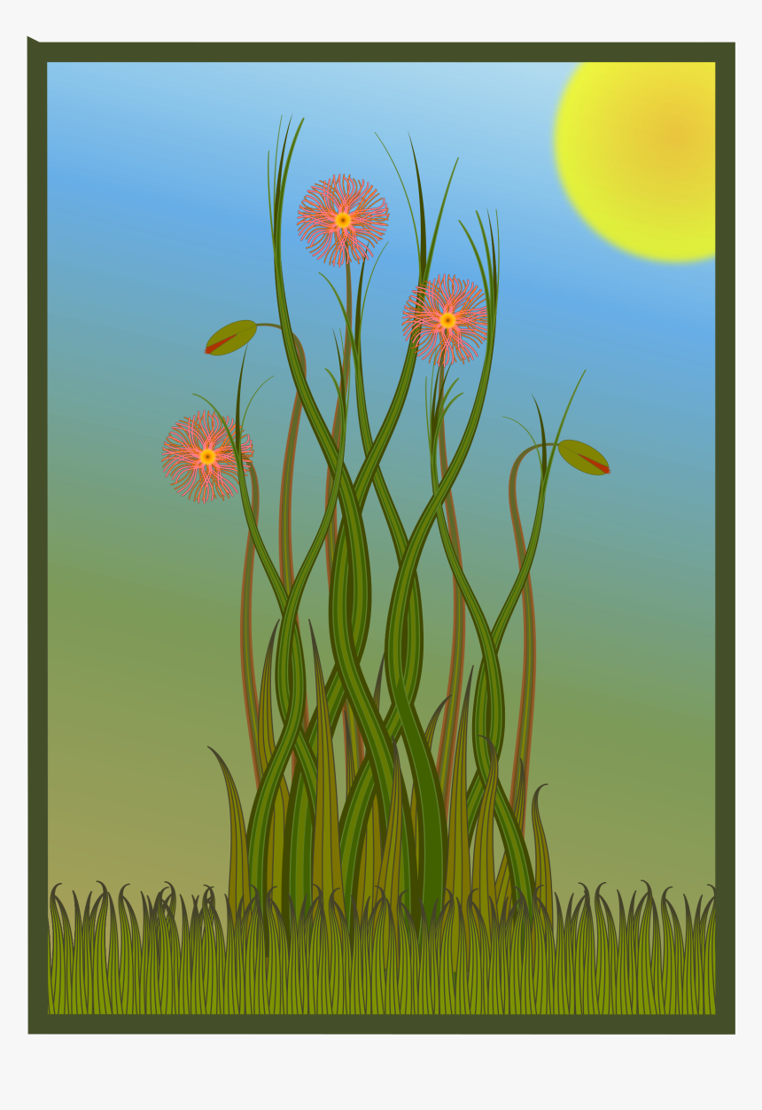 Grass And Flowers Clip Arts - Iris, HD Png Download, Free Download