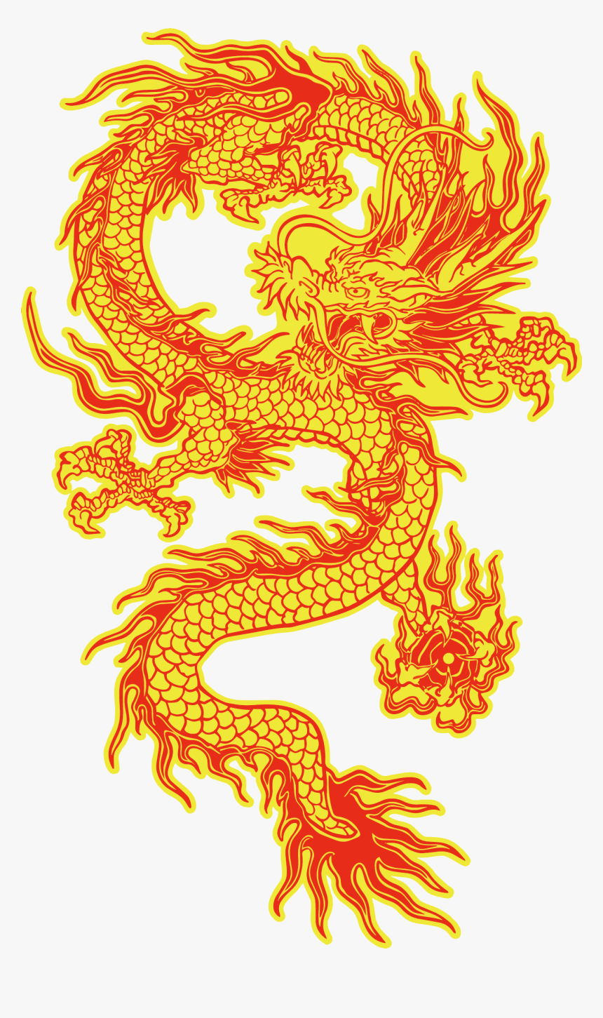 Red And Yellow Chinese Dragon Hd Png Download Kindpng