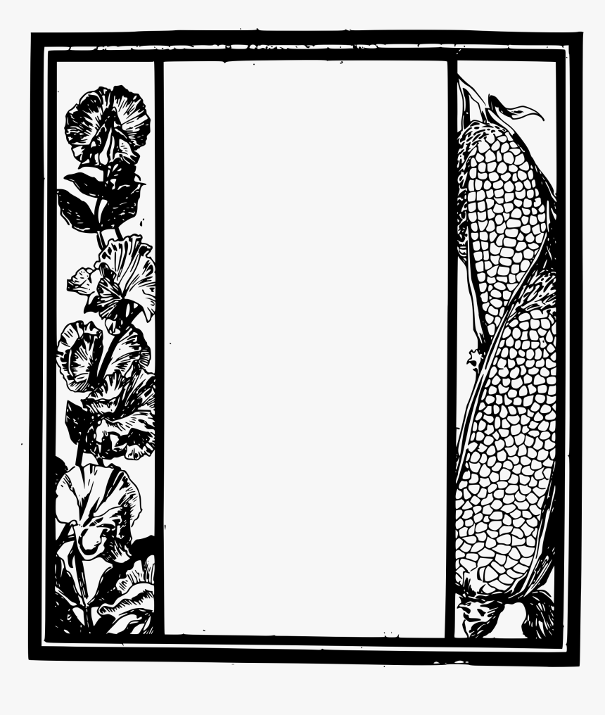 Black And White A Floral Fantasy In An Old English - Illustration, HD Png Download, Free Download