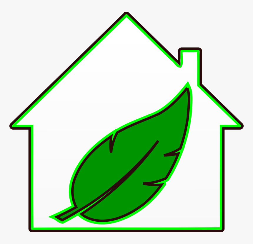 Leaf Clipart House - Ikona Haus Green Png, Transparent Png, Free Download