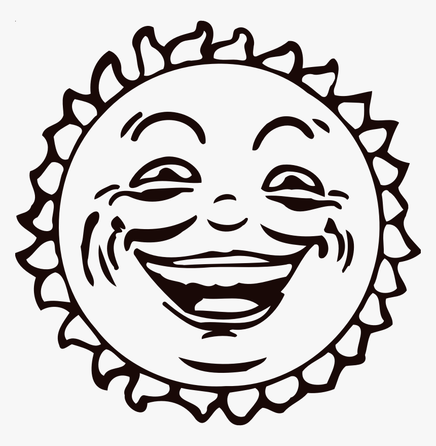 Sun Face Line Art Hd Png Download Kindpng