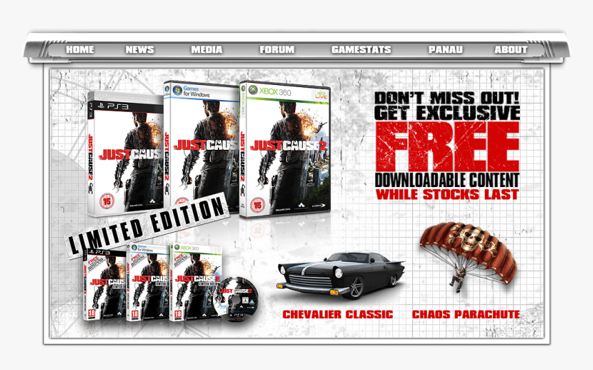 Square Enix Just Cause 2 Website Exclusive Downloadable - Just Cause 2 Cover, HD Png Download, Free Download