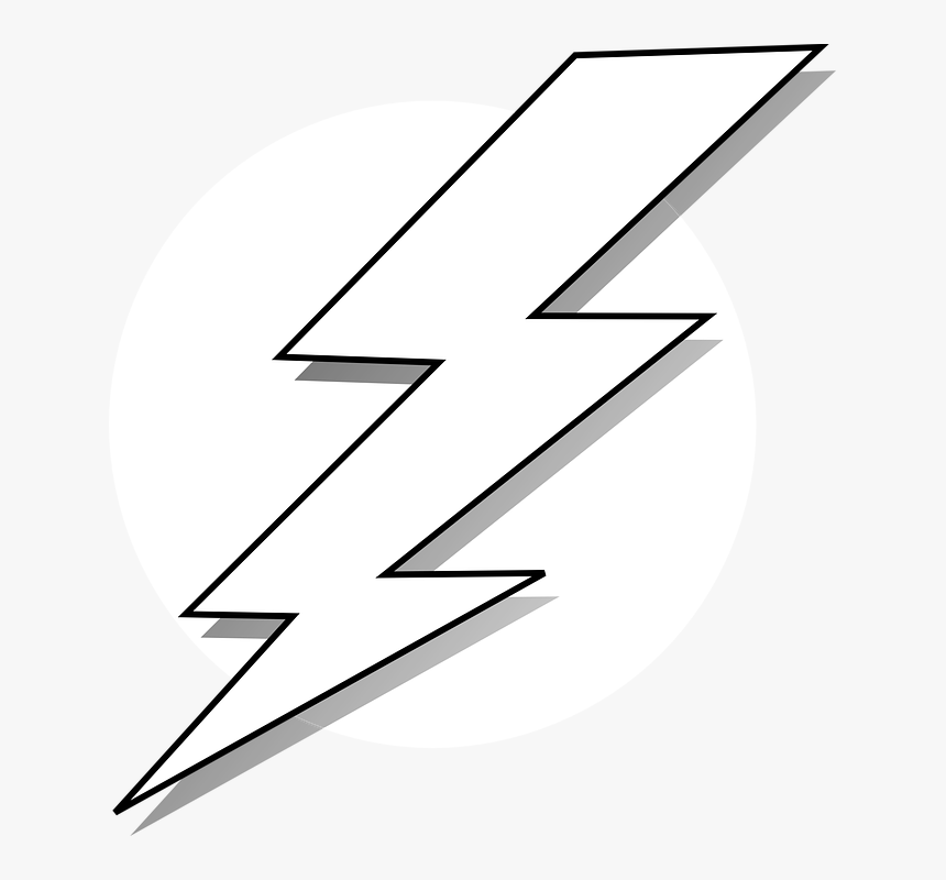 Transparent Lightning Vector Png - Black And White Lightning Bolt, Png  Download - kindpng