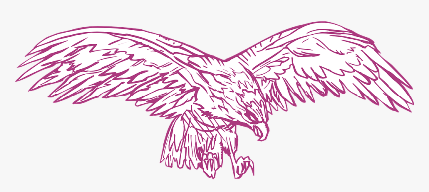 Transparent Eagle Wings Spread Clipart - Eagle In Pink With Transparent Background, HD Png Download, Free Download