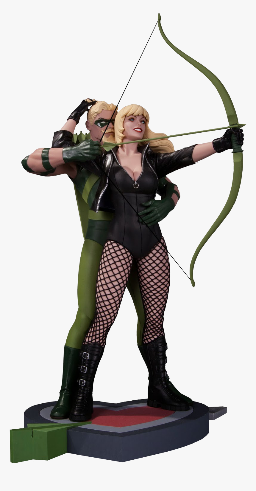 Green Arrow And Black Canary Statue - Dc Black Canary Statue, HD Png Download, Free Download