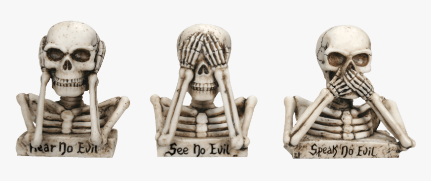 No Evil Skeleton Bust Trio - Skeleton See No Evil, HD Png Download, Free Download