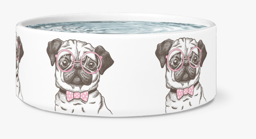 Nerd Pug Dog Bowl"
 Class= - Boxer, HD Png Download, Free Download