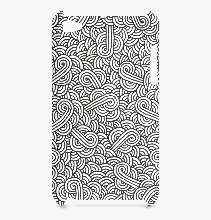 Black And White Swirls Doodles Hard Case For Ipod Touch - Doodle, HD Png Download, Free Download