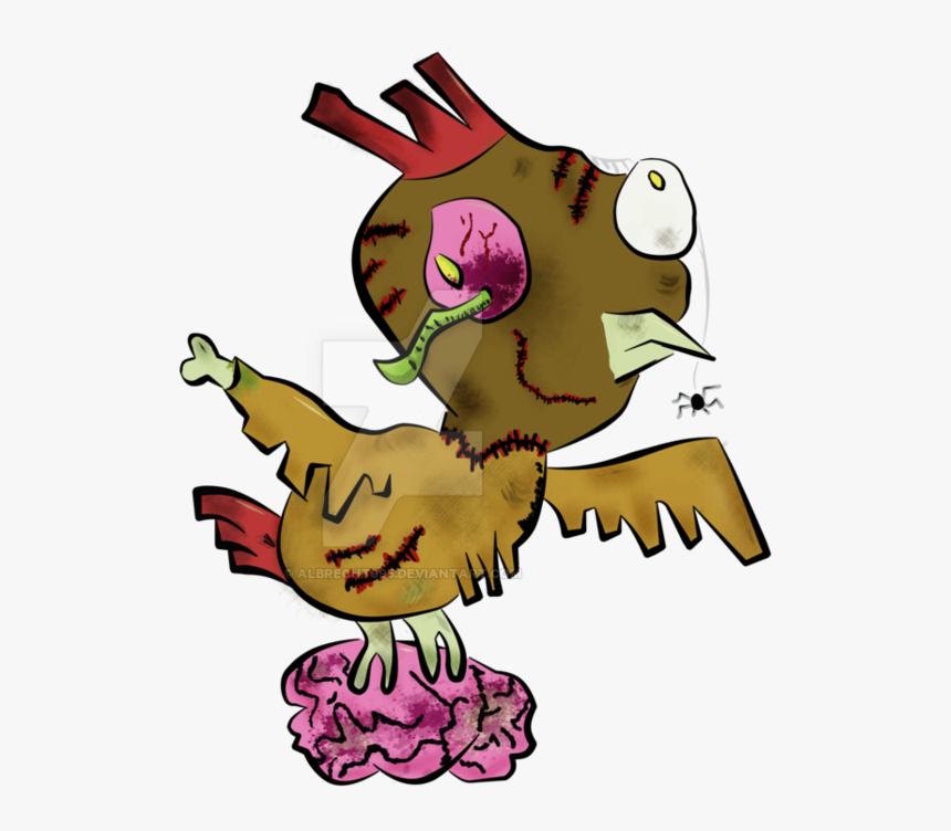 Zombie Chicken Brown By Albrecht - Zombie Chicken Cartoon, HD Png Download, Free Download