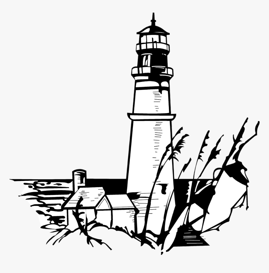 Free Lighthouse Clip Art Building - Lighthouse Clip Art Black And White, HD Png Download, Free Download