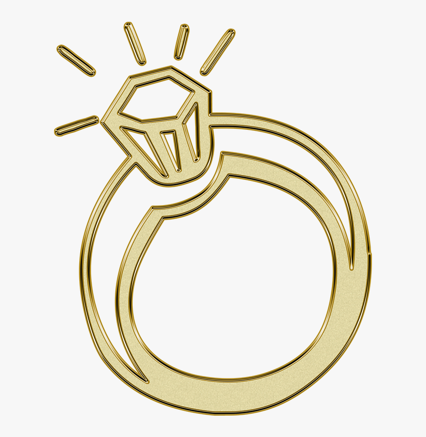 Ring, Gold, Golden, Symbol, Glitter, Wedding - Engagement Ring, HD Png Download, Free Download