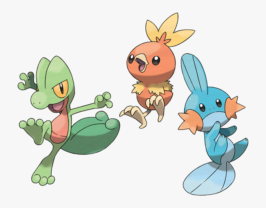 Pokemon Torchic Treecko Mudkip , Png Download - Treecko Torchic Mudkip, Transparent Png, Free Download