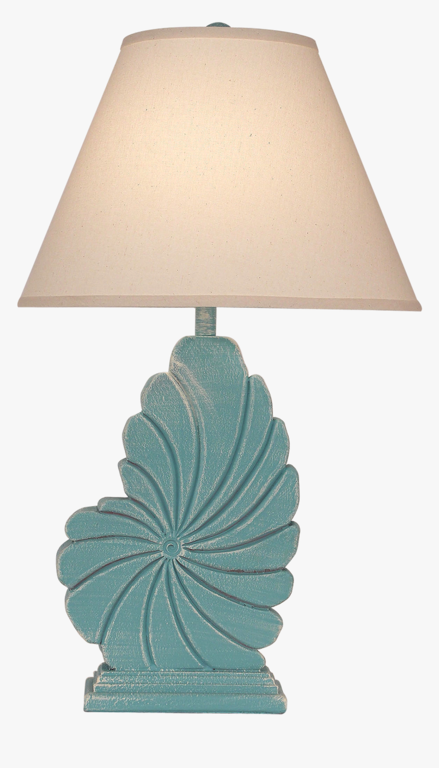 Weathered Turquoise Sea Shell Table Lamp - Lampshade, HD Png Download, Free Download