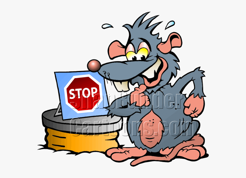 Rat Scared Stop Sign - Rat Wearing Helmet, HD Png Download, Free Download